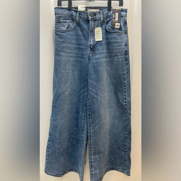 Levi's Blue 728 High Rise Wide-Leg Jeans - Picture 1 of 6